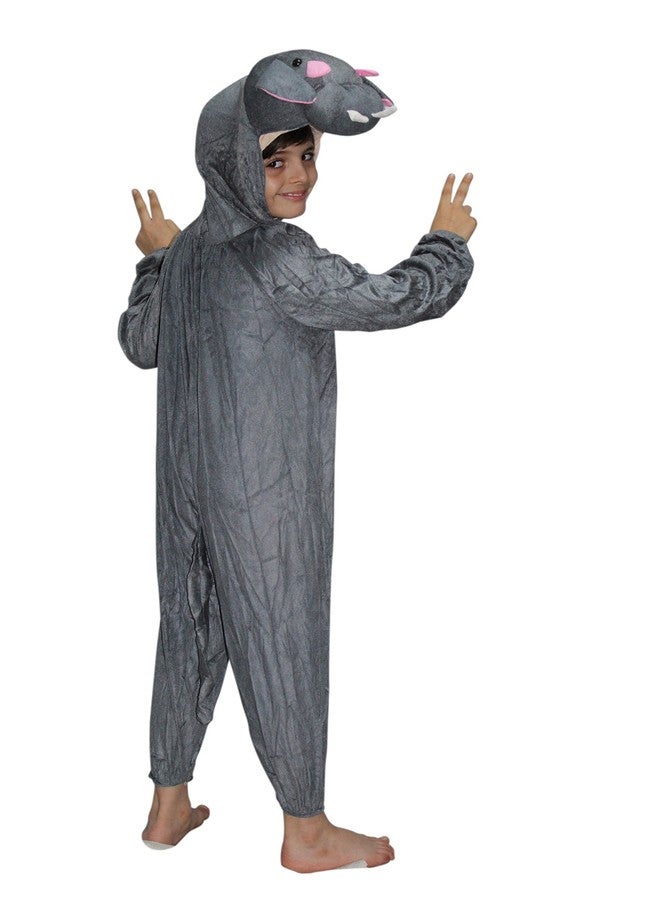 كاكو فانسي دريسيس زي تنكري على شكل فرس النهر من الصوف للأطفال من كاكو - رمادي، 7-8 سنوات | زي تنكري على شكل حيوان للأولاد والبنات - Image 4